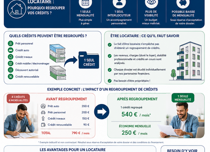 Comment un locataire peut réduire ses mensualités grâce au regroupement de crédits